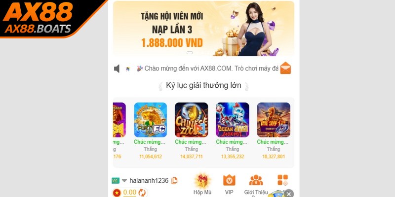 Khi đăng ký AX88 bạn có thể khám phá kho game đa dạng chủ đề